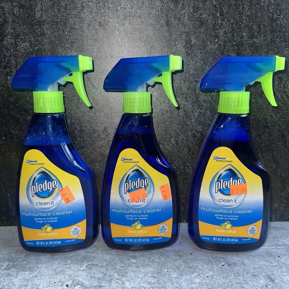 3 Lot PLEDGE Multi-Surface CLEAN IT Fresh Citrus 16 Oz
